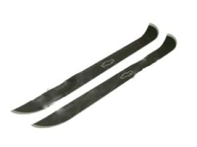 GM Door Sill Plates,Note:Bowtie Logo,Black with Brushed Chrome 17801934
