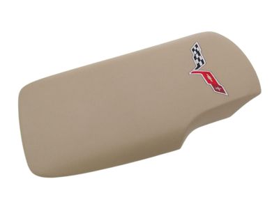 GM Floor Console Lid in Cashmere with Crossed Flags Logo 17802449
