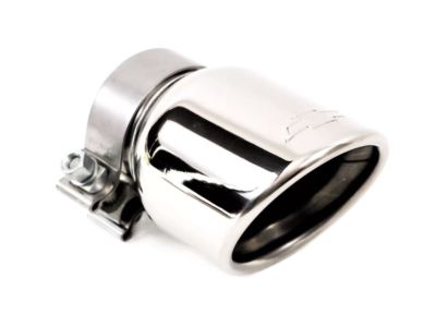 GM 5.3L Polished Stainless Steel Dual-Wall Angle-Cut Exhaust Tip with Bowtie Logo 19156356
