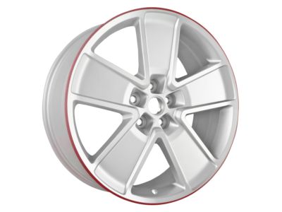 GM 21x8.5-Inch Aluminum 5-Spoke Front Wheel in Black with Red Stripe 19302760