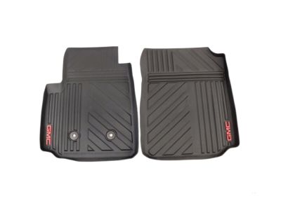 GM First-Row Premium All-Weather Floor Mats in Jet Black with GMC Logo 22968489