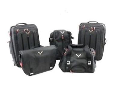 GM Five-Piece Luggage Set in Jet Black with Crossed Flags Logo 22970472