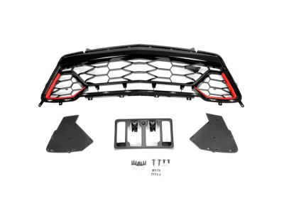 GM Lower Grille in Black with Pull Me Over Red Inserts and SS Emblem 84040593