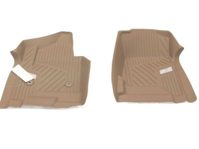 GM First-Row Premium All-Weather Floor Liners in Dune with Chrome GMC Logo (for Models with Center Console) 84185462
