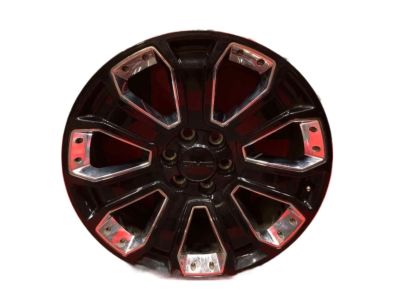 GM 22x9-Inch Aluminum 7-Spoke Wheel in Gloss Black with Chrome Inserts 84340647