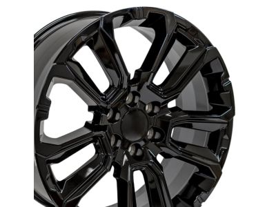 GM 22x9-Inch Aluminum Multi-Spoke Wheel in Black with Select Machining 84582669