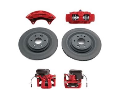 GM Front 6-Piston Brembo Brake Upgrade System in Red with Chevrolet Performance Logo 84766666
