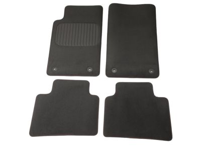 GM Front and Rear Carpeted Floor Mats in Ebony with Red Stitching 92264567