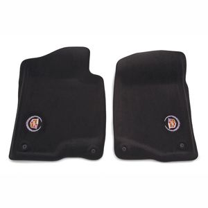 GM Floor Mats - Molded Carpet,Front,Note:Wreath and Crest Logo,Ebony 17800408