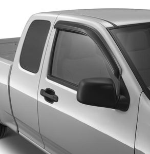 GM Front Tape-On Side Door Window Weather Deflectors in Smoke Black 12499360