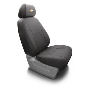 GM Front Bucket Seat Cover Set in Ebony with Bowtie Logo 12499913