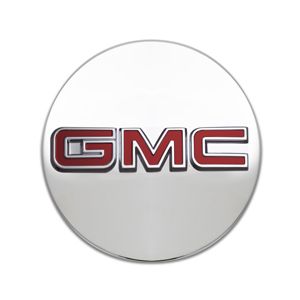 GM Center Cap in Bright Aluminum Finish with Red GMC Logo 19303773