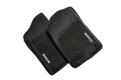 GM Front Carpeted Floor Mats in Ebony with Denali Logo 17800406