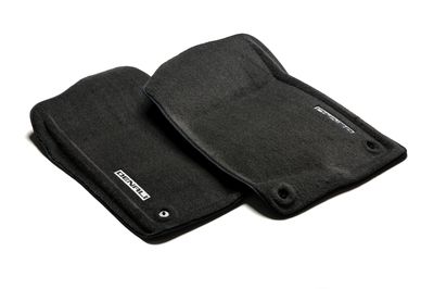 GM Front Carpeted Floor Mats in Ebony with Denali Logo 17800406