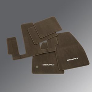 GM Front and Rear Premium Carpeted Floor Mats in Cocoa with Denali Script (for models w/2nd Row Captain's Chairs) 84277867