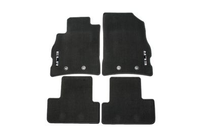 GM Front and Rear Premium Carpeted Floor Mats in Black with ELR Logo 22942455