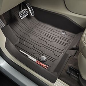 GM First-Row Premium All-Weather Floor Liners in Cocoa with GMC Logo 84369005