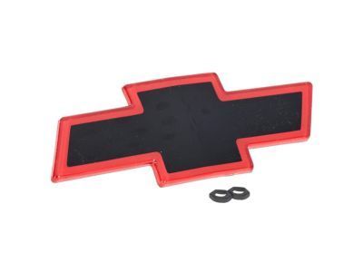GM 15635564 Front Grille Bowtie Emblem Black With Red
