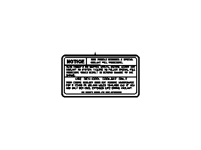 GM 10060907 Label, Radiator Filler Notice