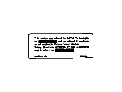 GM 52368604 Label, Altered Vehicle Certification