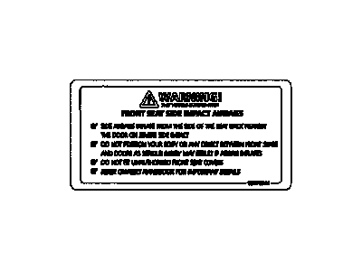 GM 92078944 Label, Front Seat Side Inflator Restraint Module Caution