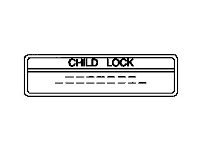 GM 30012505 Plate,Child Lock Caution,Glass (On Esn)