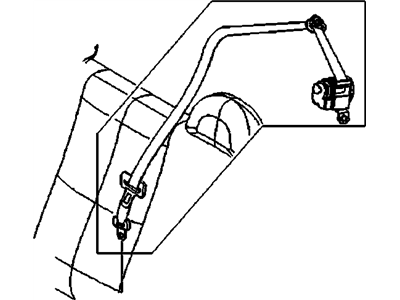 GM 96438992 Rear Seat Belt Assembly Center *Gray