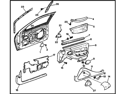 GM 22610870 Trim Assembly, Front Side Door (&Ux7) Pontiac Cpes *Graphite