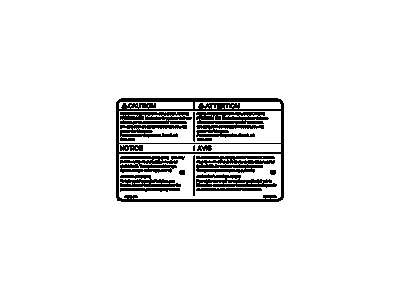 GM 20992668 Label, A/C Refrigerant Warning