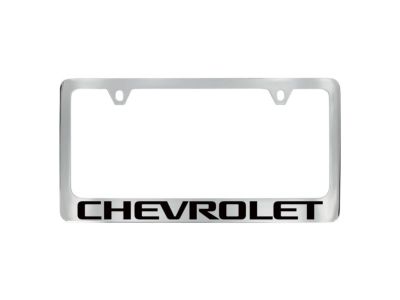 GM 19368098 License Plate Frame by Baron & Baron in Chrome with Black Chevrolet Script