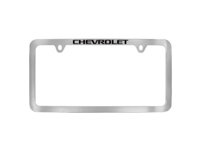 GM 19368100 License Plate Frame by Baron & Baron in Chrome with Black Chevrolet Script