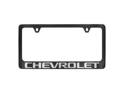 GM 19368103 License Plate Frame by Baron & Baron in Black with Chrome Chevrolet Script