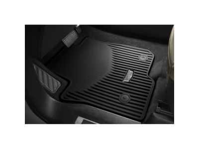 GM First-Row Premium All-Weather Floor Mats in Jet Black with Cadillac Logo 84503130