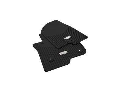 GM First-Row Premium All-Weather Floor Mats in Jet Black with Cadillac Logo 84503130