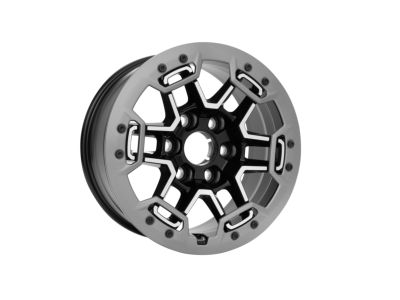 GM 17x8-Inch Aluminum Multi-Spoke Beadlock Capable Wheel in Gloss Black with Argent Metallic Trim Ring 84605401