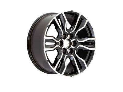 GM 20x9-Inch Aluminum Split-Spoke Wheel in Gloss Black with Machined Face 84605408