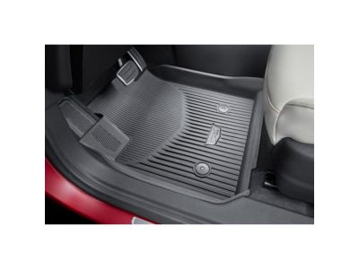 GM First- and Second-Row Premium All-Weather Floor Liners in Jet Black with Cadillac Logo 84875505