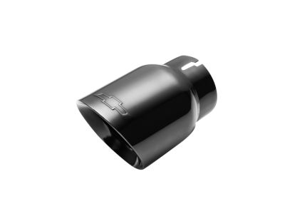 GM 2.7L Black Chrome Single Outlet Exhaust Tip with Bowtie Logo 84894462