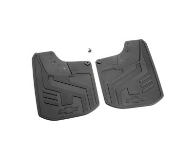 GM Rear Flat Splash Guards in Black with Bowtie Logo 84944119