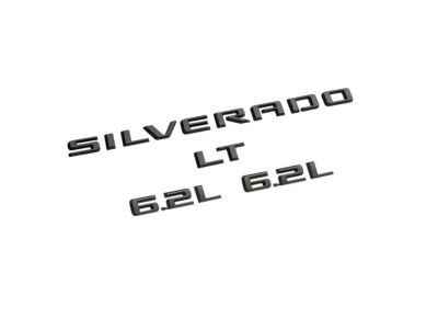 GM Silverado LT Trail Boss Emblems in Black 84950122