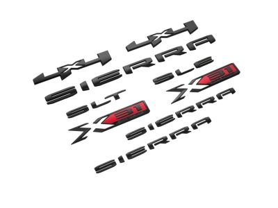GM Sierra Pro, SLE, SLT and Texas Edition Emblems in Black 85160681