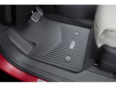 GM First- and Second-Row Premium All-Weather Floor Mats in Jet Black with Cadillac Logo 86772001