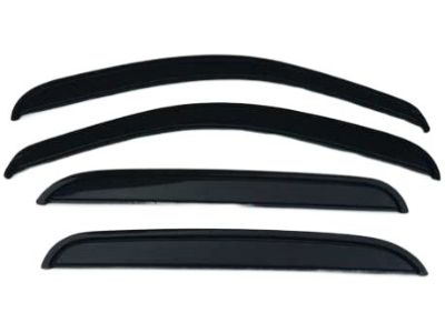 GM Front and Rear Tape-On Side Door Window Weather Deflector Set in Smoke Black 12497761