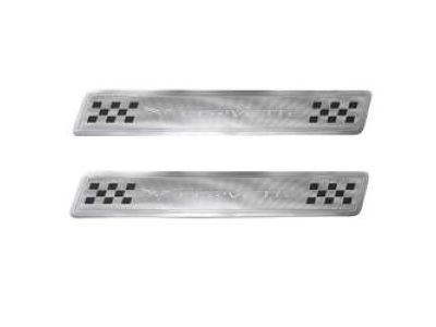 GM Door Sill Plates in Bright Chrome with Corvette Script 17802221