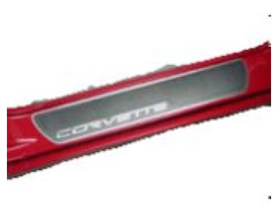 GM Door Sill Plates in Bright Chrome with Corvette Script 17802221