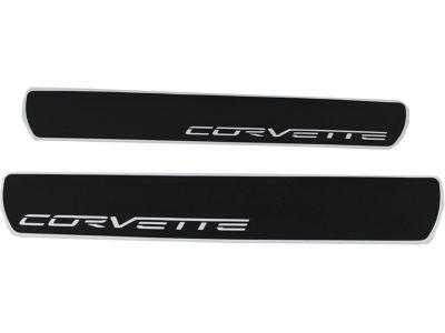 GM Door Sill Plates in Bright Chrome with Corvette Script 17802221