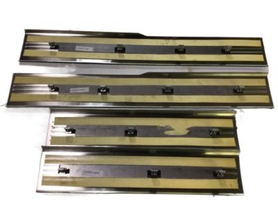 GM Front Door Sill Plates in Brushed Stainless Steel with GMC Logo 17802522