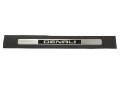 GM Front and Rear Door Sill Plates in Brushed Stainless Steel with GMC Logo 17802525