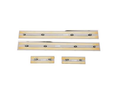 GM Front and Rear Door Sill Plates in Brushed Stainless Steel with GMC Logo 17802525