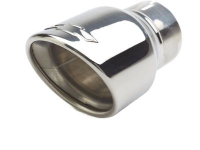 GM 5.3L Polished Stainless Steel Dual-Wall Angle-Cut Exhaust Tip with Bowtie Logo 19156356